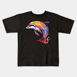 Dolphin Colorful Pop Art Design Animal Lover Gift Idea Kids T-Shirt